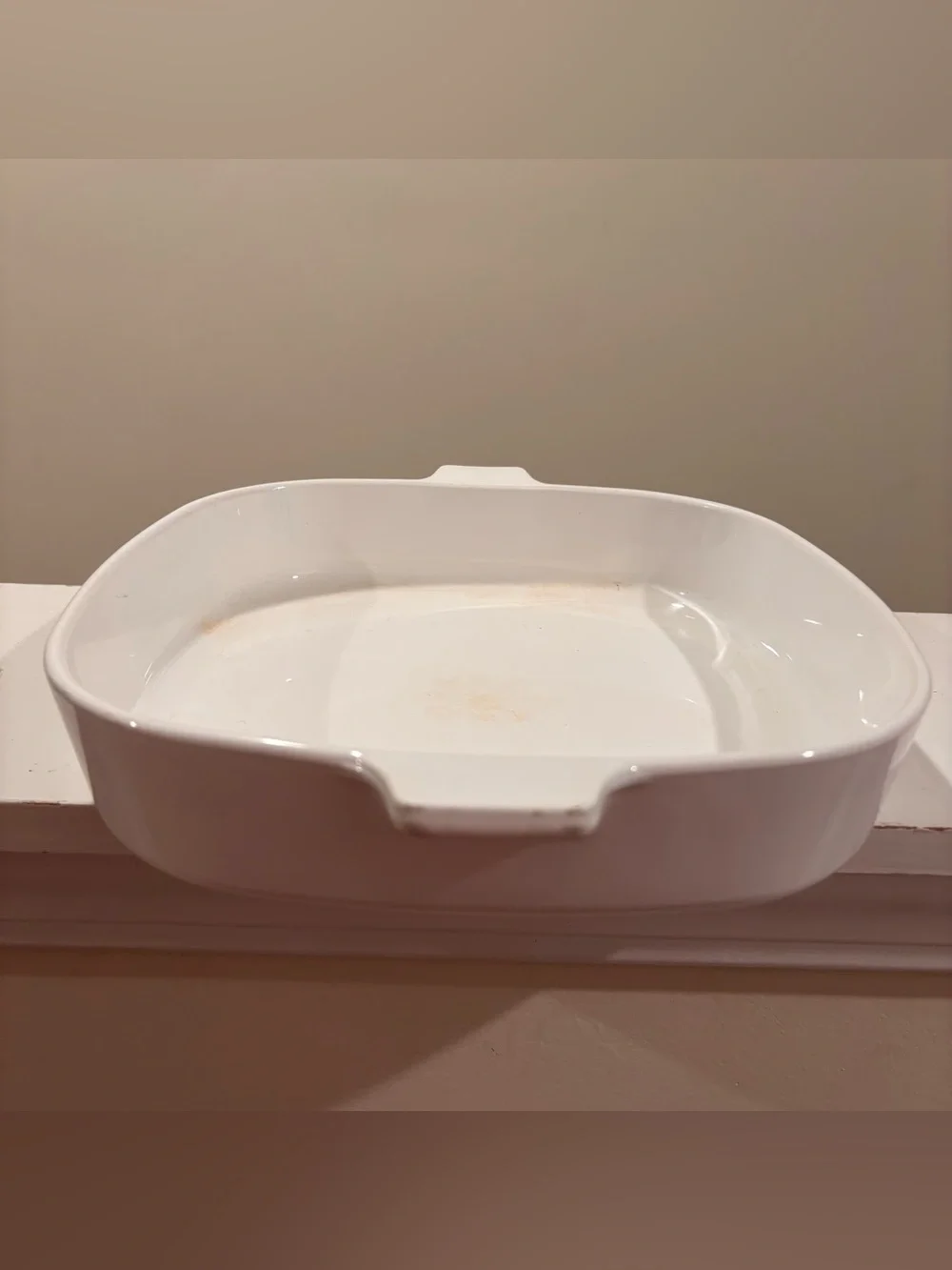 Corningware White Casserole Dish with Blue Floral Pattern